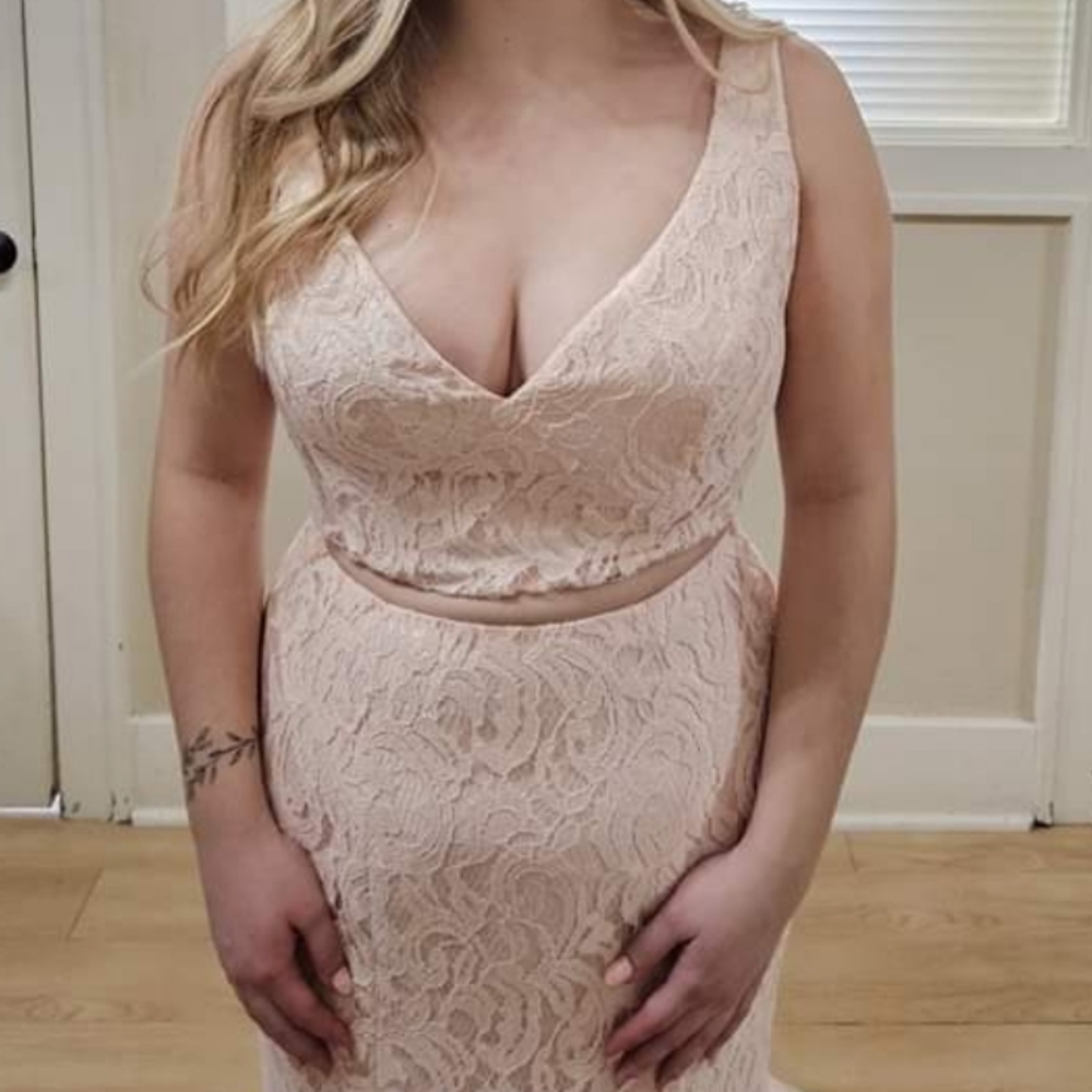 NWT Size 12/14 Pink Two Piece Sherri Hill Gown - Picture 6 of 8